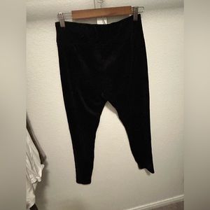 Black velvet pants. Super soft and comfy.